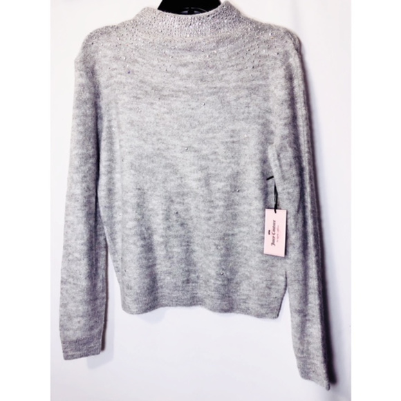 Juicy Couture Gray Embellished Sweater XS NWT - Picture 2 of 8